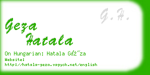 geza hatala business card